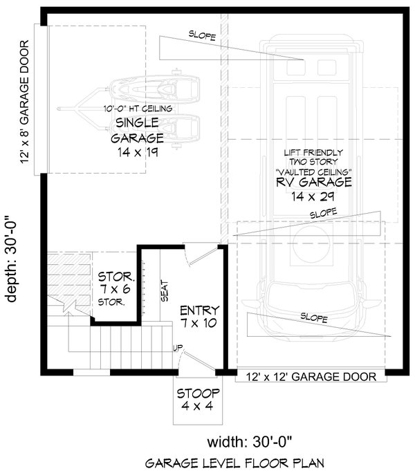 Contemporary Floor Plan - Main Floor Plan #932-1010