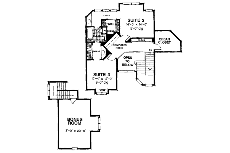 Home Plan - Floor Plan - Upper Floor for Country House Plan #1007-36 - 3 bed, 3 bath