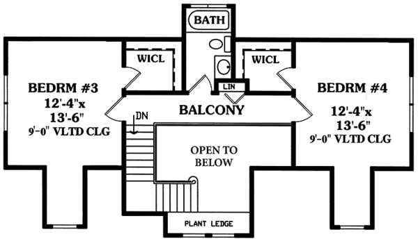 House Plan Design - Country Floor Plan - Upper Floor Plan #456-91