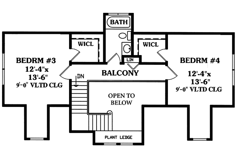 Dream House Plan - Floor Plan - Upper Floor for Country House Plan #456-91 - 4 bed, 3 bath