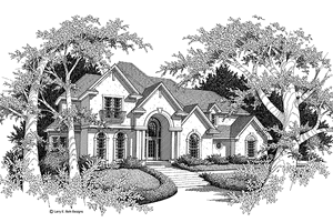 House Plan Design - Exterior - Front Elevation for Mediterranean House Plan #952-33 - 4 bed, 3.5 bath