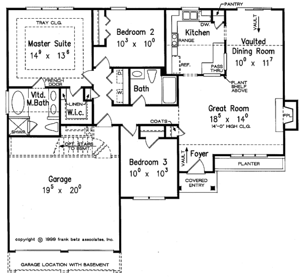 Home Plan - Ranch Floor Plan - Main Floor Plan #927-554