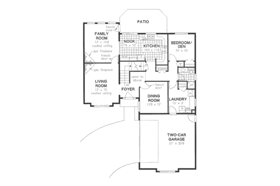 Floor Plan - Main Floor for European House Plan #18-9044 - 4 bed, 3 bath