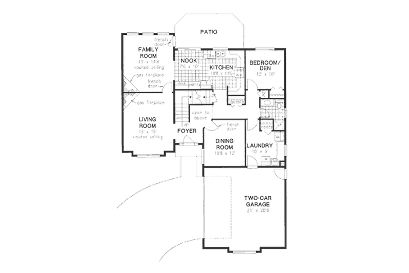 House Design - Floor Plan - Main Floor for European House Plan #18-9044 - 4 bed, 3 bath