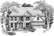 Colonial Style House Plan - 5 Beds 4.5 Baths 3022 Sq/Ft Plan #927-178 Exterior 