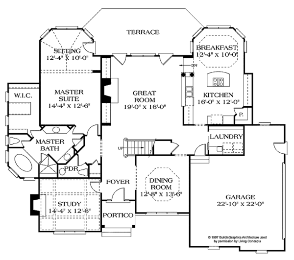 House Plan Design - Country Floor Plan - Main Floor Plan #453-249