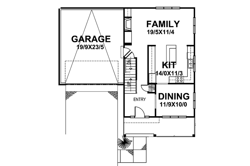 Architectural House Design - Floor Plan - Main Floor for Country House Plan #320-840 - 3 bed, 2 bath