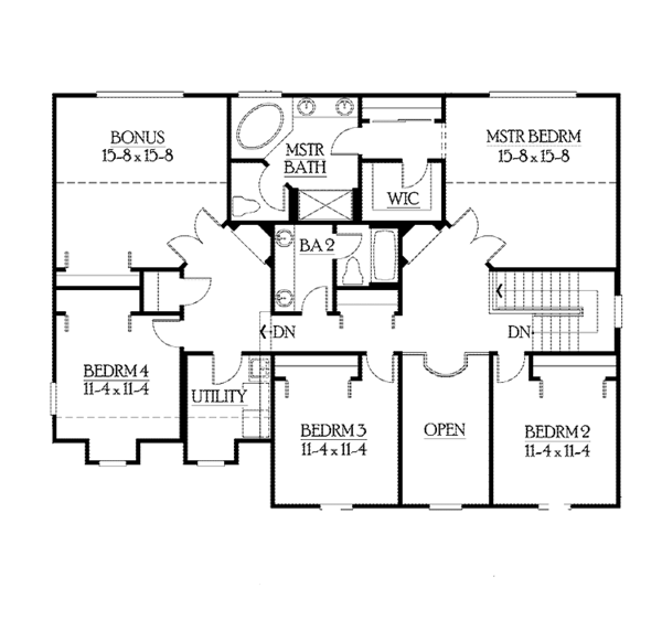 House Plan Design - Craftsman Floor Plan - Upper Floor Plan #132-378