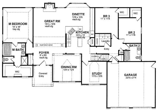 House Plan Design - Ranch Floor Plan - Main Floor Plan #316-251