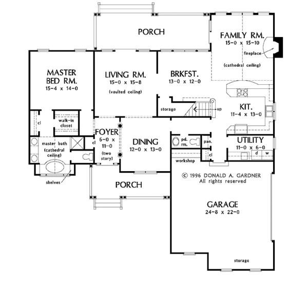 Dream House Plan - Country Floor Plan - Main Floor Plan #929-391