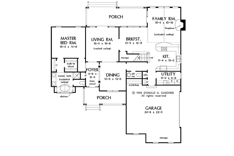 Home Plan - Floor Plan - Main Floor for Country House Plan #929-391 - 3 bed, 2.5 bath