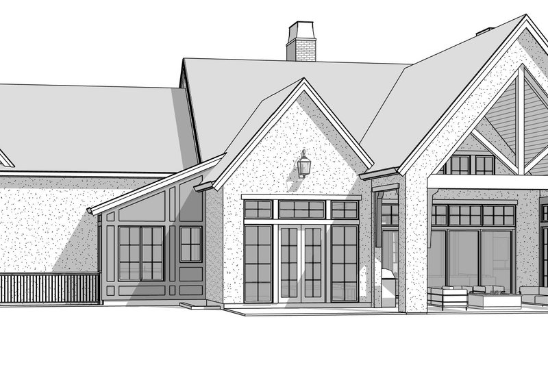 Dream House Plan - Exterior - Rear Elevation 1 for Contemporary House Plan #1114-109 - 4 bed, 3 bath