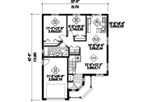 Floor Plan - Main Floor for Traditional House Plan #25-4442 - 2 bed, 1 bath