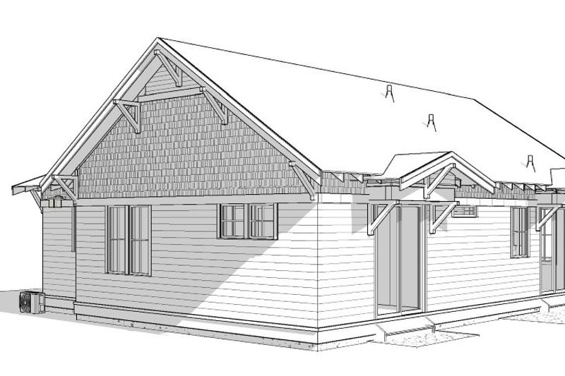 House Design - Exterior - Rear Elevation 1 for Craftsman House Plan #895-160 - 2 bed, 2 bath