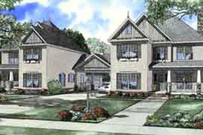 Architectural House Design - Tudor Exterior - Front Elevation Plan #17-2158