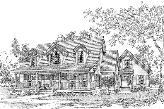 Exterior - Front Elevation 3 for Country House Plan #929-174 - 3 bed, 2.5 bath
