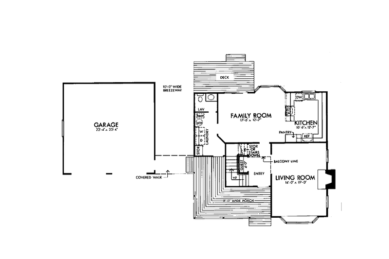 Home Plan - Floor Plan - Main Floor for Country House Plan #320-1010 - 3 bed, 2.5 bath