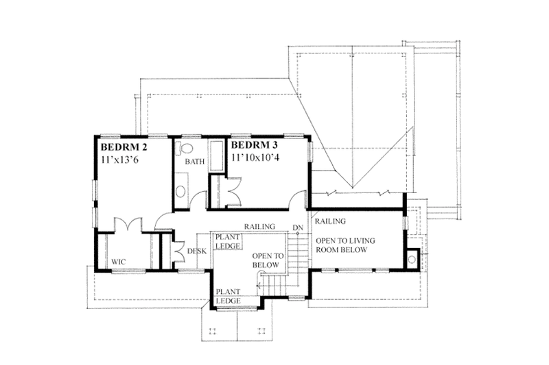 House Design - Floor Plan - Upper Floor for Country House Plan #118-164 - 3 bed, 2.5 bath