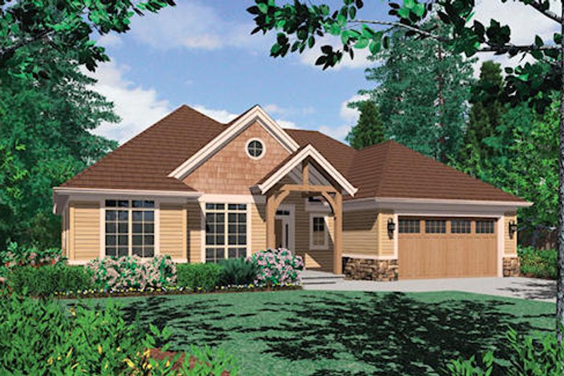 Architectural House Design - Craftsman Exterior - Front Elevation Plan #48-410