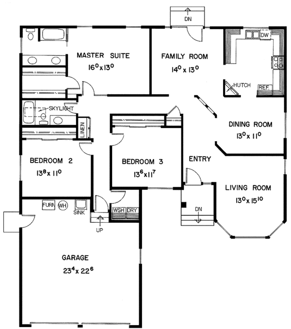 Home Plan - Craftsman Floor Plan - Main Floor Plan #60-826