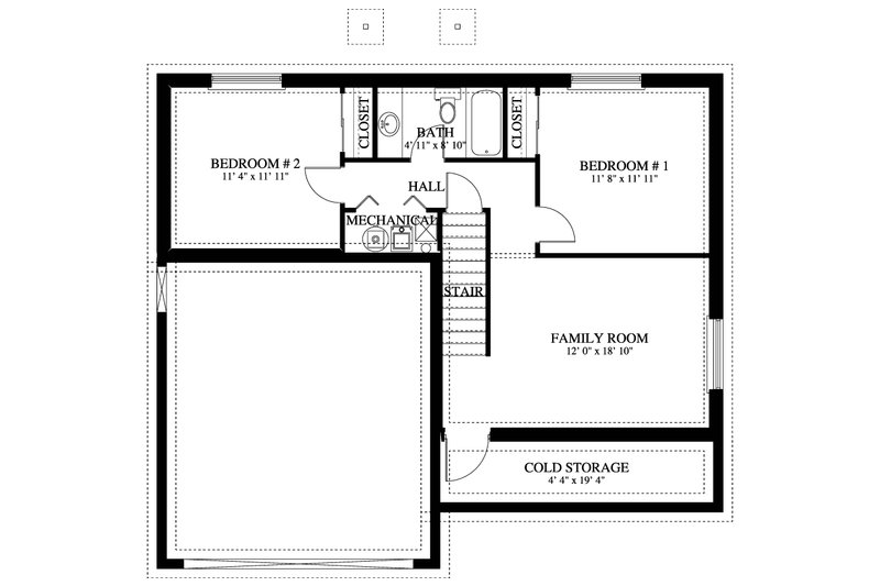 Dream House Plan - Floor Plan - Lower Floor for Traditional House Plan #1060-303 - 3 bed, 2.5 bath