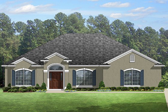 Exterior - Front Elevation 3 for European House Plan #1058-133 - 4 bed, 2 bath