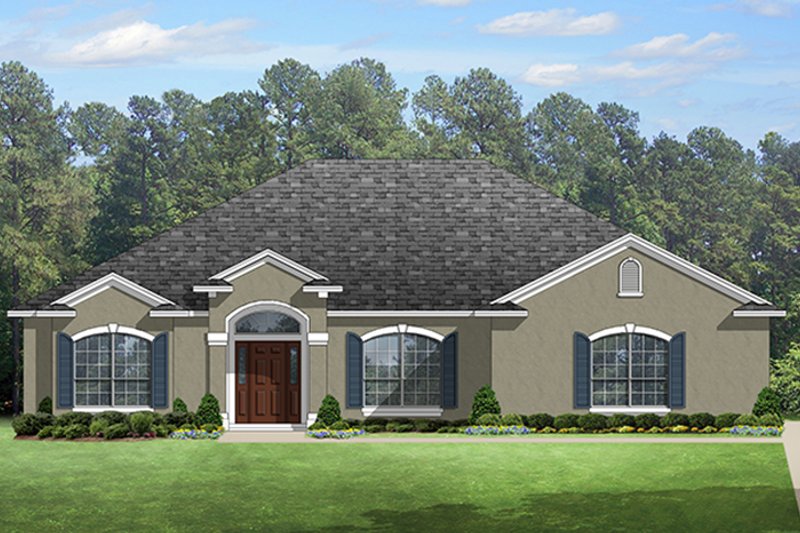 Architectural House Design - Exterior - Front Elevation 3 for European House Plan #1058-133 - 4 bed, 2 bath