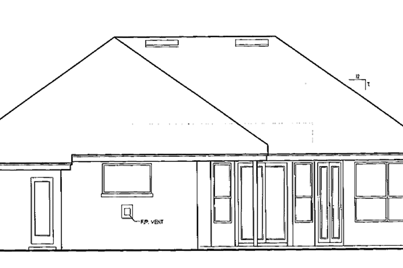 House Blueprint - Exterior - Rear Elevation for Mediterranean House Plan #417-622 - 4 bed, 3 bath