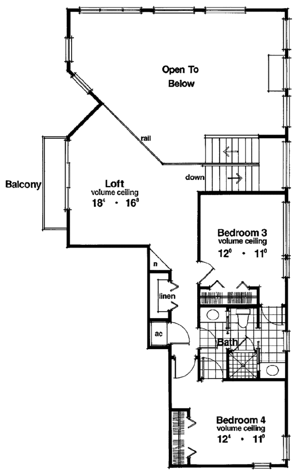 Architectural House Design - Mediterranean Floor Plan - Upper Floor Plan #417-530