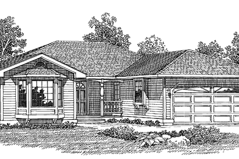 House Blueprint - Ranch Exterior - Front Elevation Plan #47-804