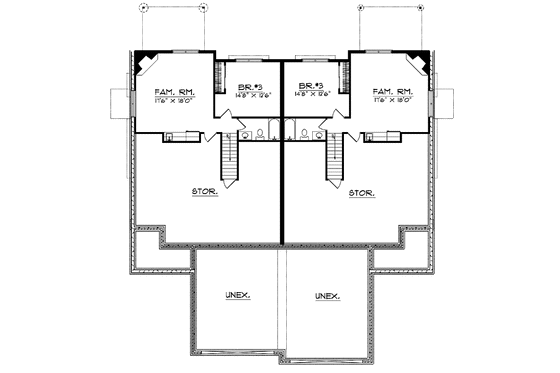 Floor Plan - Lower Floor for Traditional House Plan #70-1392 - 4 bed, 4 bath