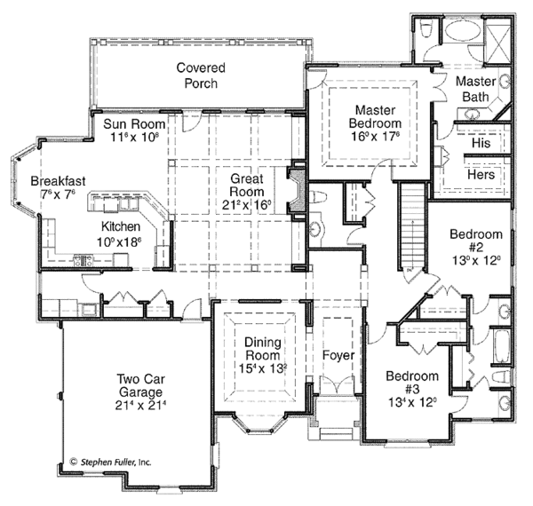 Architectural House Design - Colonial Floor Plan - Main Floor Plan #429-243