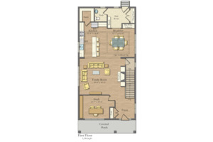 Floor Plan - Main Floor for Traditional House Plan #1057-13 - 3 bed, 2.5 bath