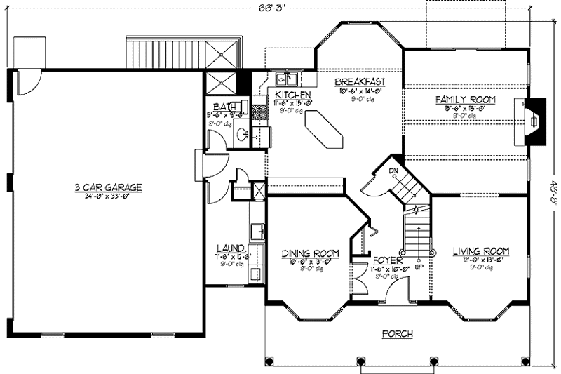 Dream House Plan - Floor Plan - Main Floor for Country House Plan #978-20 - 4 bed, 3 bath
