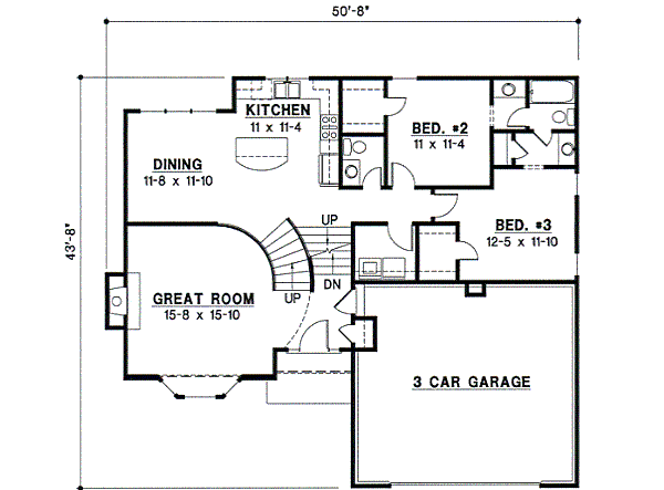 Traditional Floor Plan - Main Floor Plan #67-659