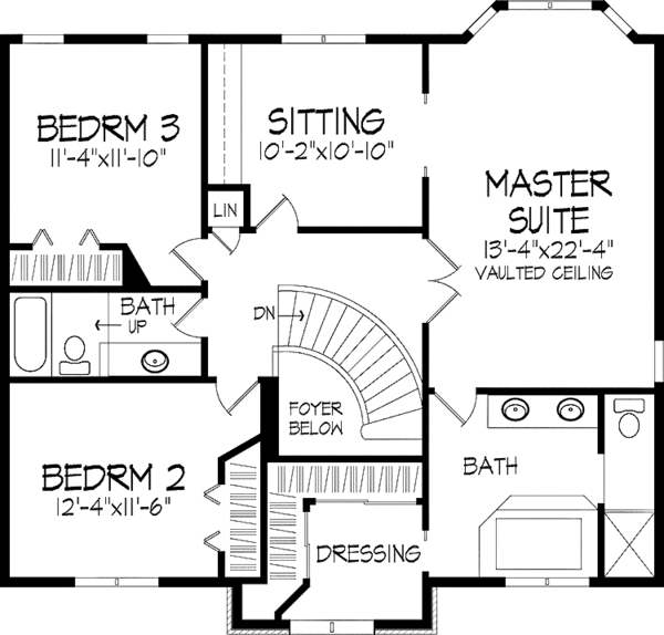 Dream House Plan - Country Floor Plan - Upper Floor Plan #51-942