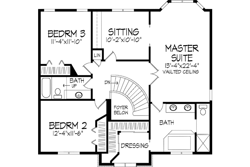 Architectural House Design - Floor Plan - Upper Floor for Country House Plan #51-942 - 3 bed, 2.5 bath