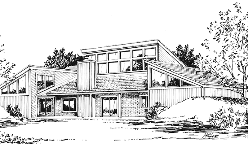 Dream House Plan - Contemporary Exterior - Front Elevation Plan #320-1196