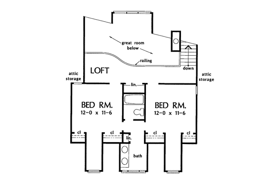 Floor Plan - Upper Floor for Country House Plan #929-218 - 4 bed, 3 bath
