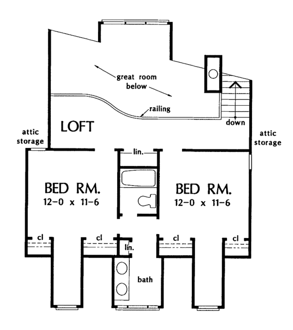 House Plan Design - Country Floor Plan - Upper Floor Plan #929-218
