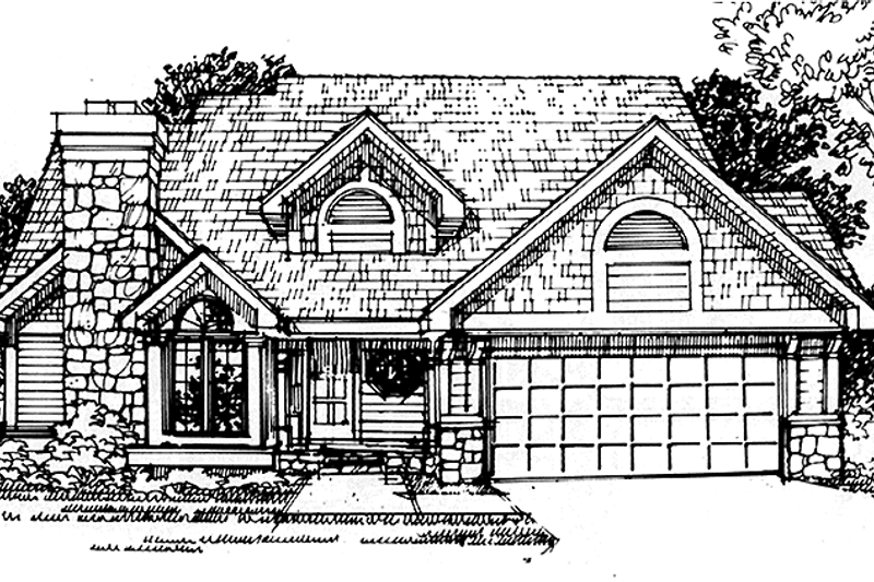 House Blueprint - Country Exterior - Front Elevation Plan #320-1093