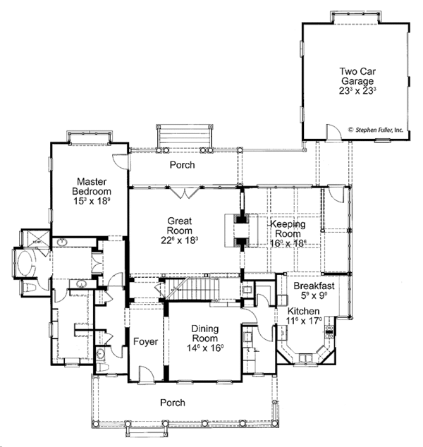 Dream House Plan - Country Floor Plan - Main Floor Plan #429-436