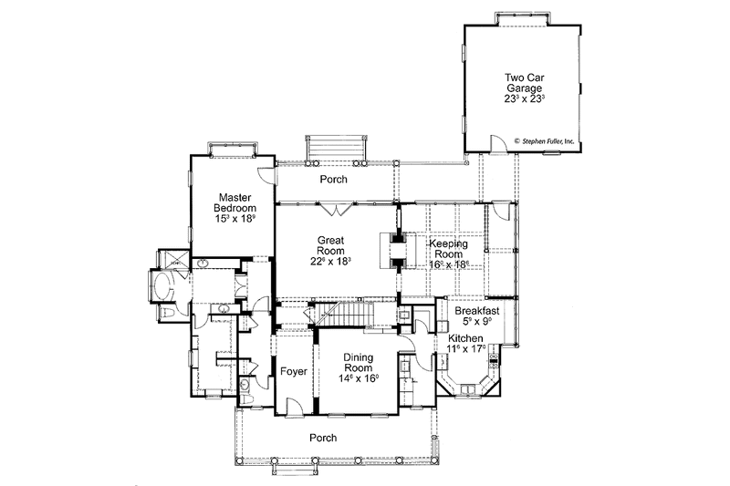 Home Plan - Floor Plan - Main Floor for Country House Plan #429-436 - 3 bed, 3.5 bath
