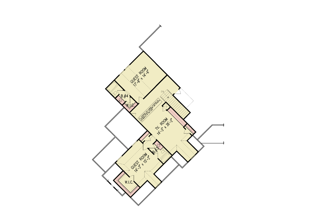 Floor Plan - Upper Floor for Craftsman House Plan #54-697 - 4 bed, 4.5 bath