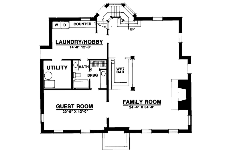 Dream House Plan - Floor Plan - Lower Floor for Classical House Plan #1016-33 - 3 bed, 2 bath