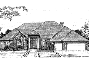 House Design - Exterior - Front Elevation for Country House Plan #310-1105 - 4 bed, 3.5 bath