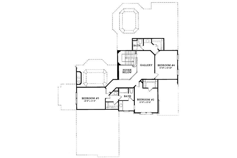 Home Plan - Floor Plan - Upper Floor for Country House Plan #429-230 - 4 bed, 3.5 bath