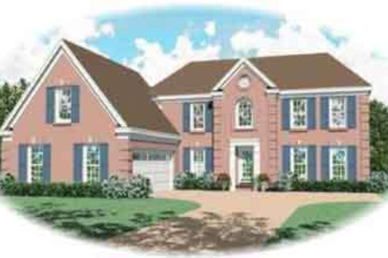 Exterior - Front Elevation for European House Plan #81-487 - 4 bed, 3.5 bath