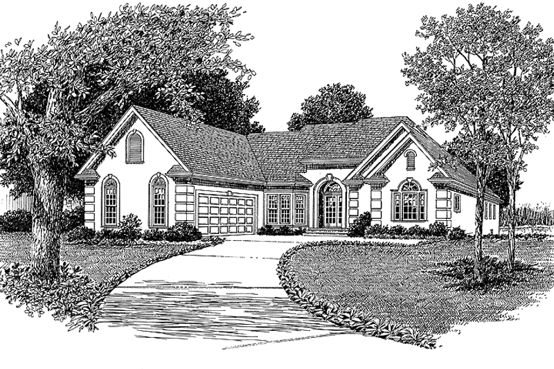 Dream House Plan - Exterior - Front Elevation 3 for Mediterranean House Plan #453-95 - 3 bed, 2.5 bath