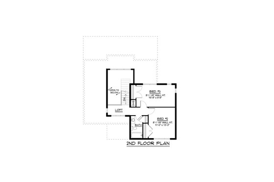 Floor Plan - Upper Floor for Modern House Plan #1064-153 - 3 bed, 2 bath